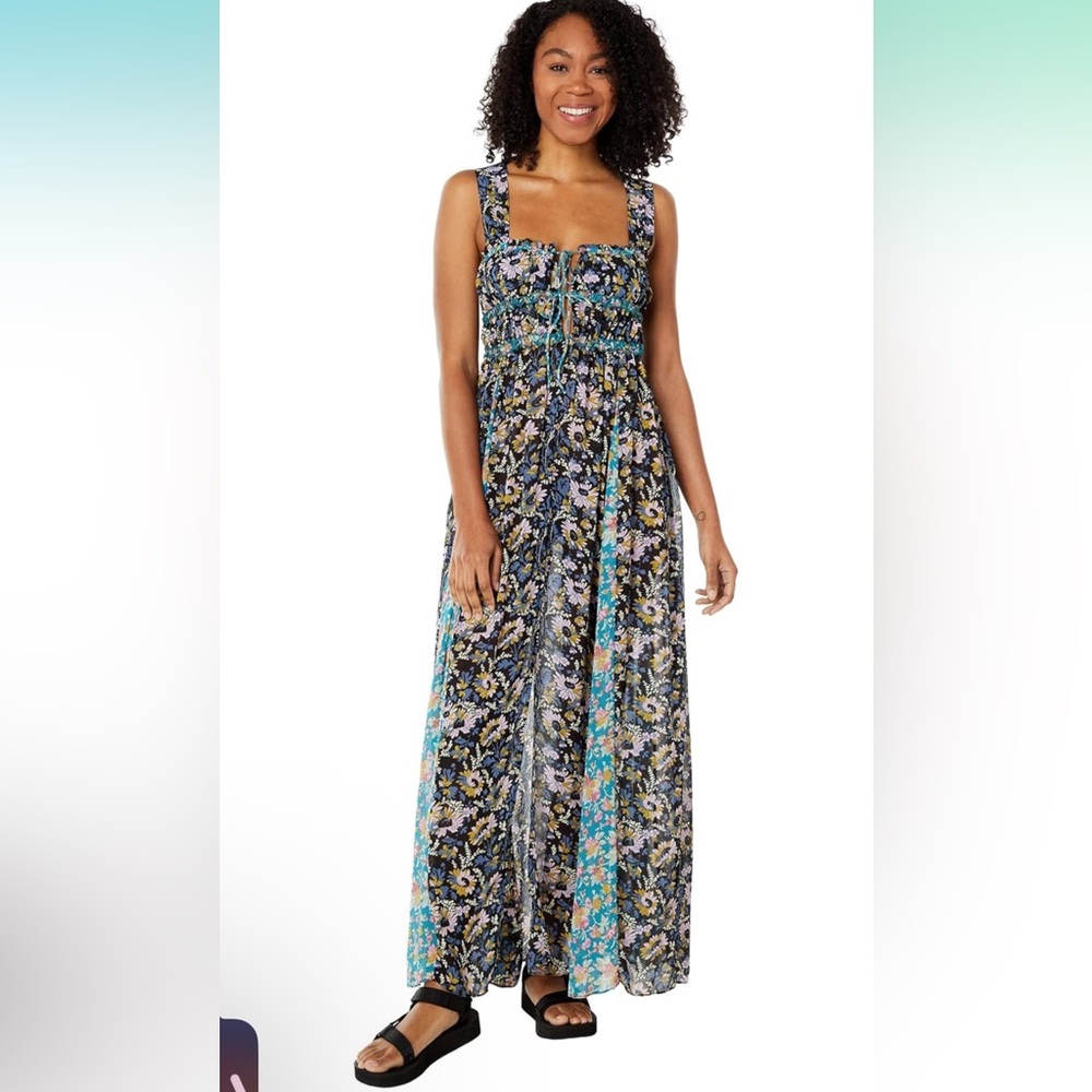Intimately Free People Dance With Me Sheer Floral Printed Maxi Dress, small  NWT